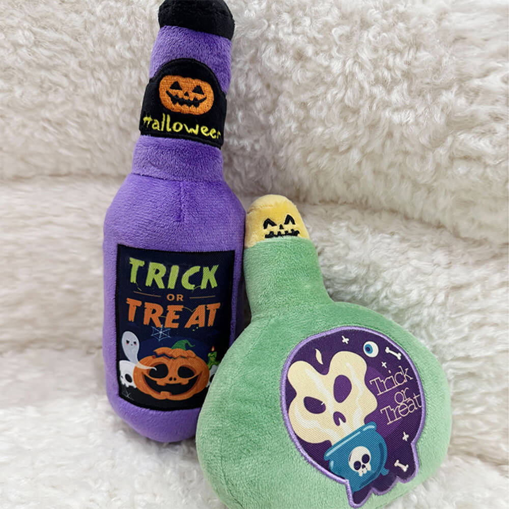 Halloween Fun Medicine Bottle Toy Dog Teething Plush Toy