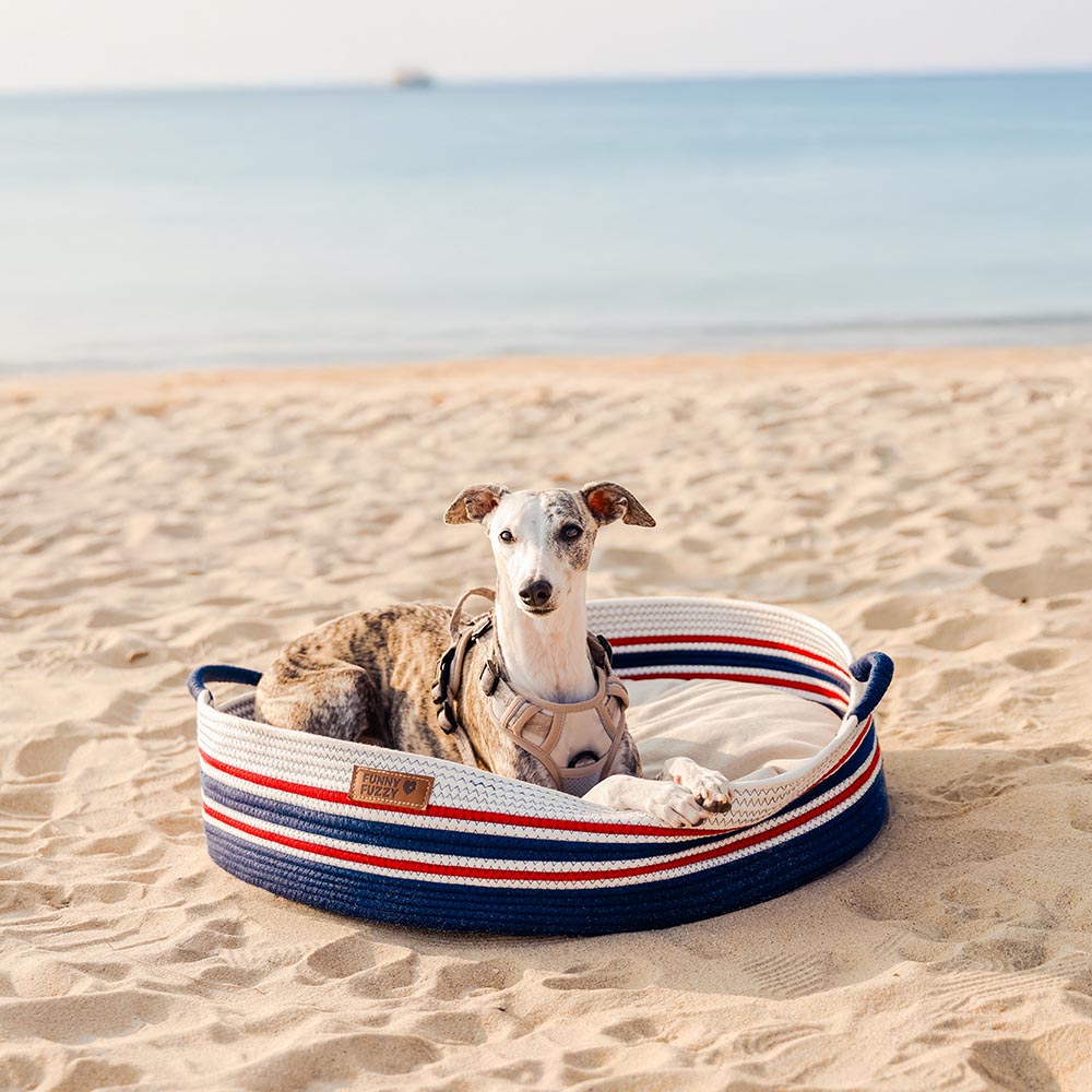 Borsa da spiaggia in cotone intrecciato leggera fatta a mano - Trasportino per animali domestici - Vacanze estive