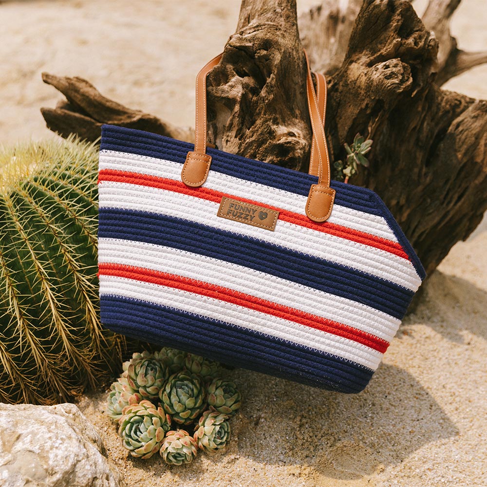 Borsa da spiaggia in cotone intrecciato leggera fatta a mano - Trasportino per animali domestici - Vacanze estive