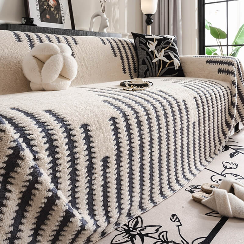 Copertura per divano in tessuto morbido e accogliente, anti-graffi, con copertura completa per la decorazione.