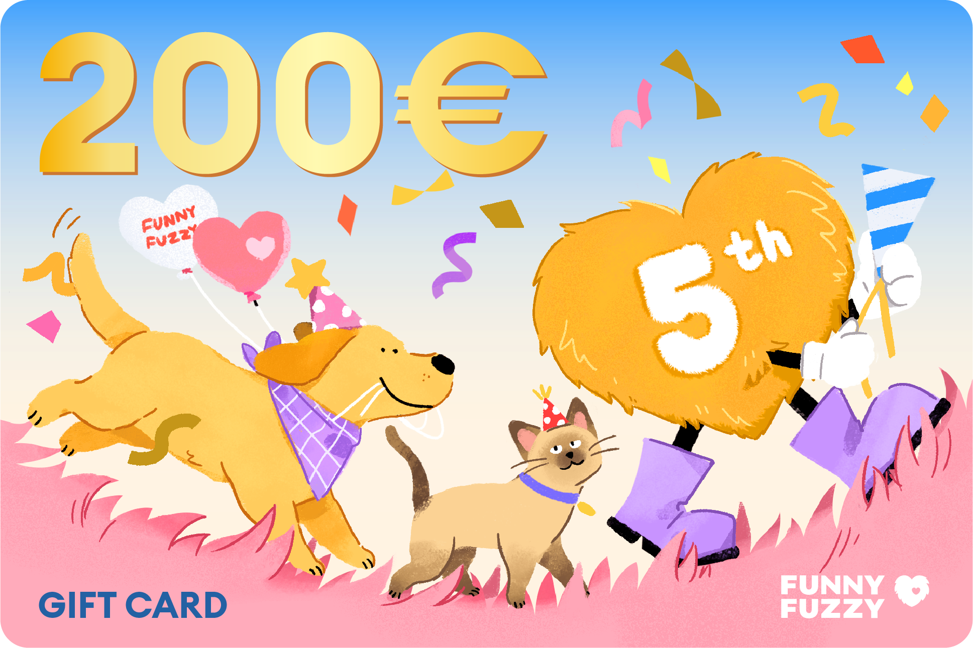 Carta regalo FunnyFuzzy per il 5º anniversario