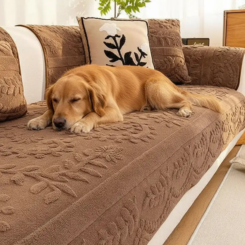 Copertura per divano in plush jacquard, comoda, resistente ai graffi e antiscivolo.