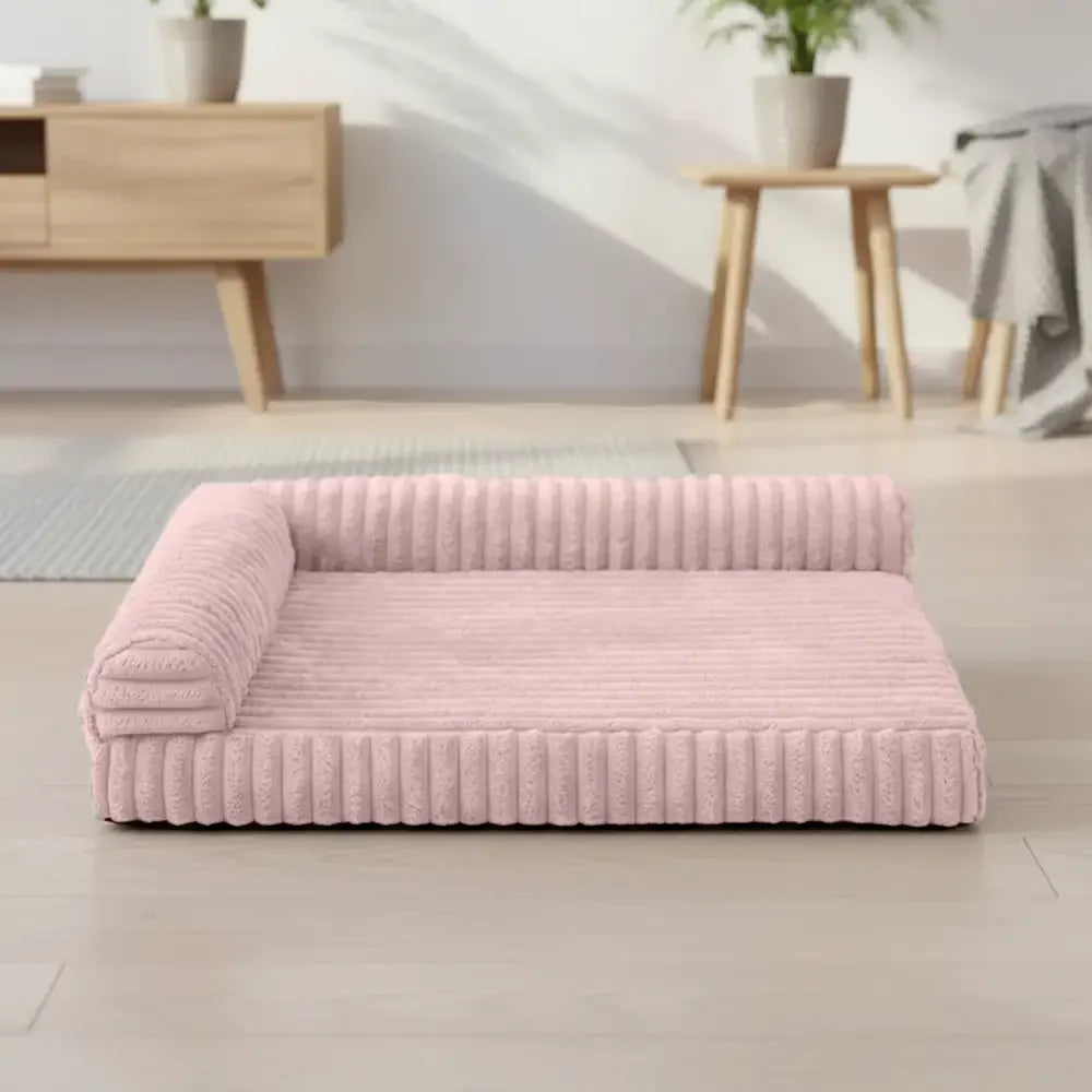 Letto per cani grande impermeabile in peluche, grande spazio, a forma di L