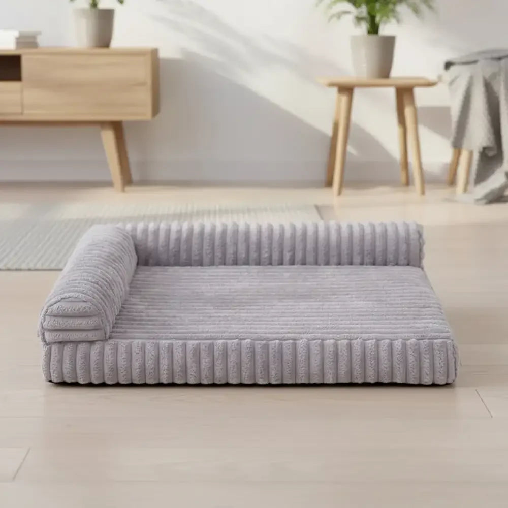 Letto per cani grande impermeabile in peluche, grande spazio, a forma di L