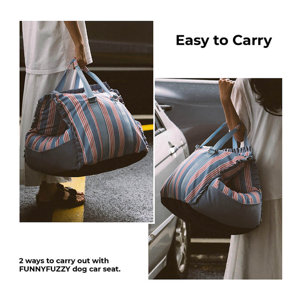 Lace Stripe Travel Safety Waterproof Dog Car Seat Booster