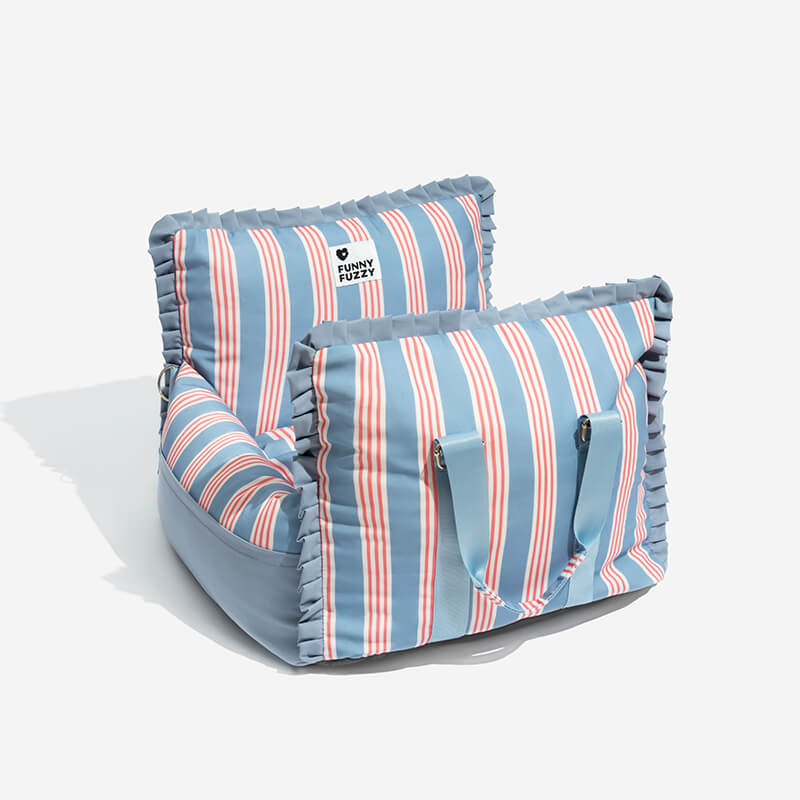 Letto per cani da viaggio in plaid vintage con sicurezza per auto
