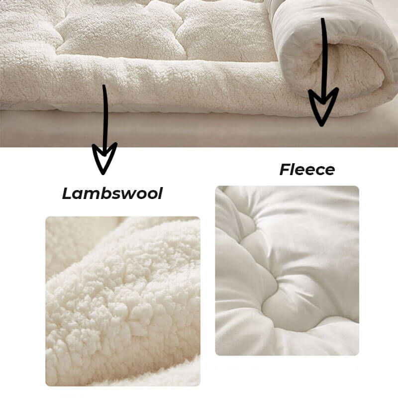 Letto grande e accogliente con cuscino per animali domestici in lana d'agnello