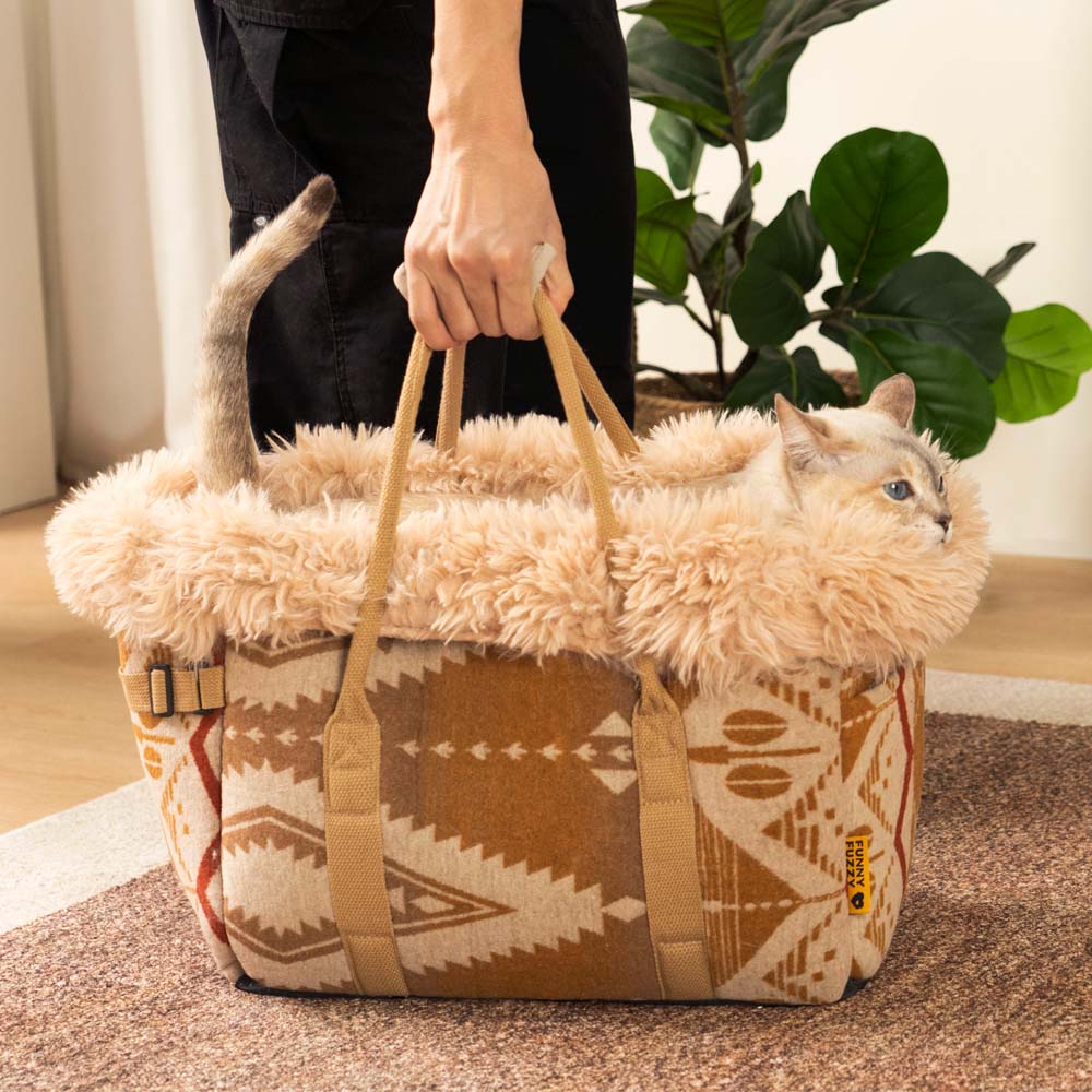 Trasportino per gatti indie boho reversibile e stagionale - Wondernap