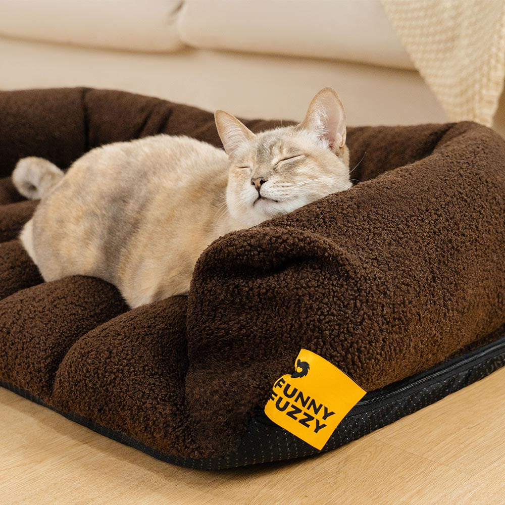 Letto per gatti ortopedico con grande testata morbida e di supporto - Cloudy Napper