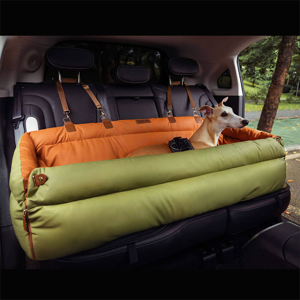 Seggiolino Auto Rialzato Deluxe per Cani in Ecopelle - Urban Voyager
