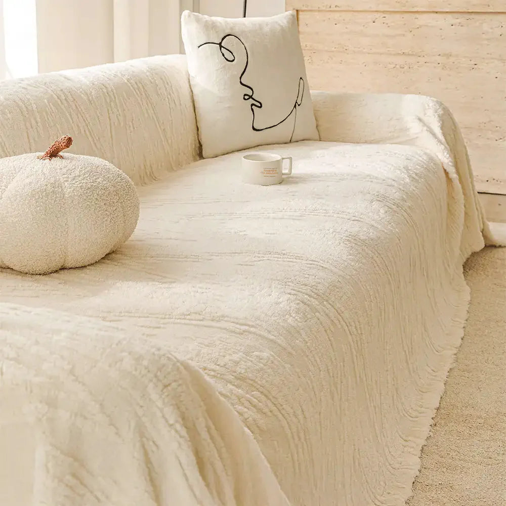 Copertura per divano in pile jacquard nordico di lusso, spessa e anti-graffio