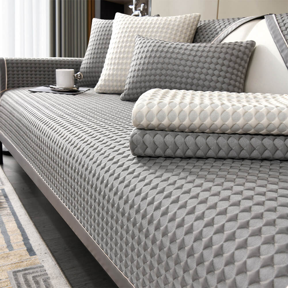 Copertura per divano in seta gelata di lusso, solid color, resistente ai graffi e rinfrescante