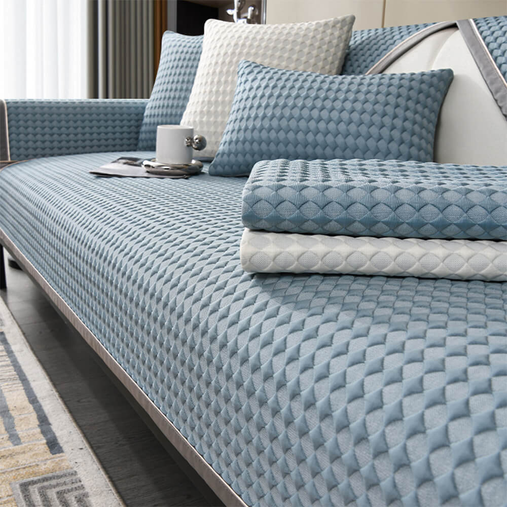 Copertura per divano in seta gelata di lusso, solid color, resistente ai graffi e rinfrescante