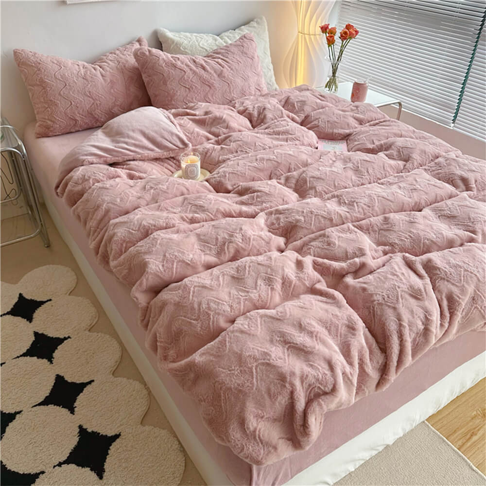 Wavy Textured Luxury Plush Bed Sheet Set