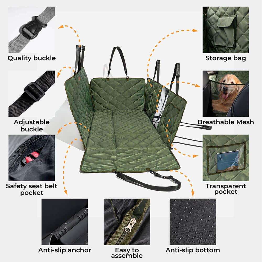 Estensore per Sedile Posteriore per Cani Extra-Large a Copertura Completa - Ideale per Viaggi e Campeggio