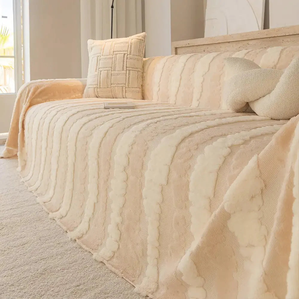 Coperta multifunzionale in plush comfort moderno, protezione per divano, copridivano.