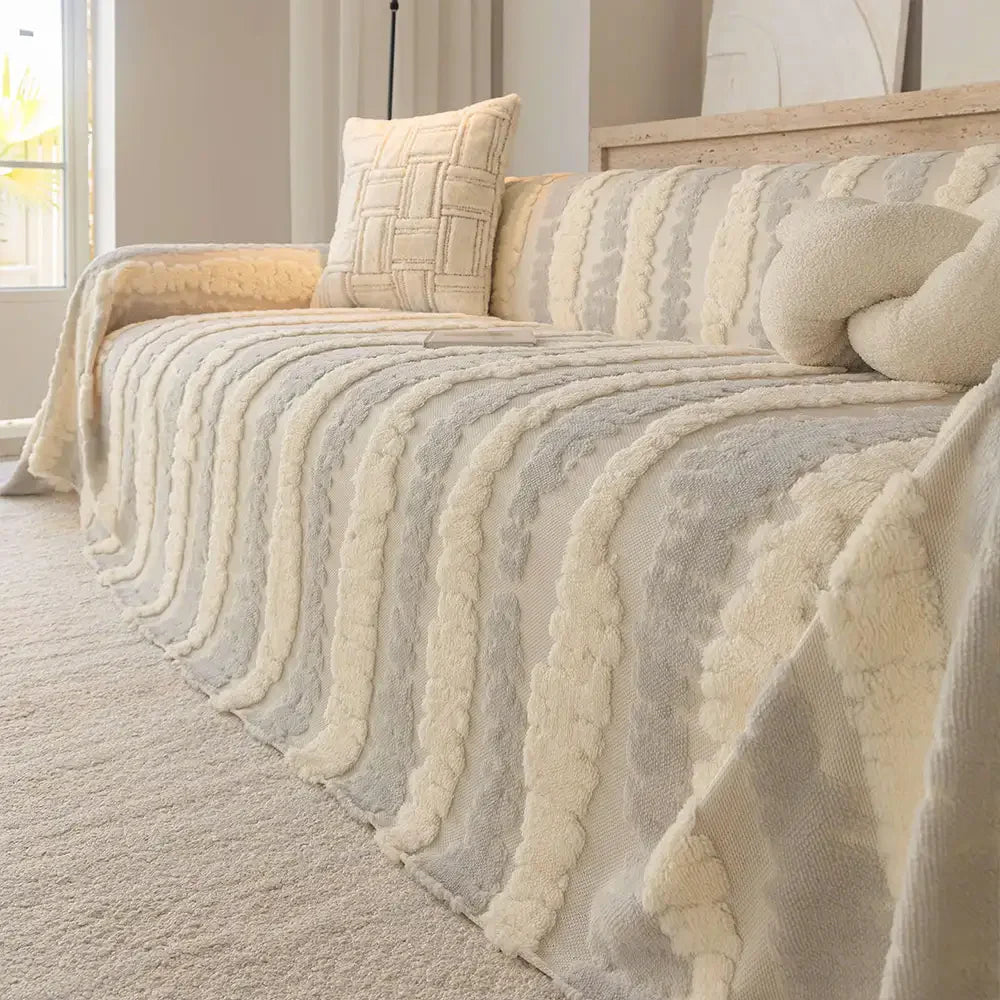 Coperta multifunzionale in plush comfort moderno, protezione per divano, copridivano.