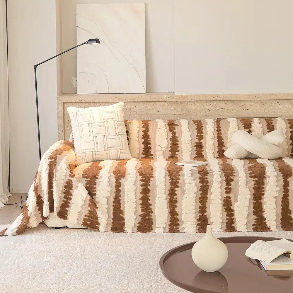 Coperta multifunzionale in plush comfort moderno, protezione per divano, copridivano.