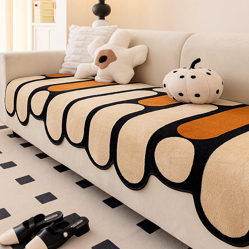 Copertura per divano moderna in chenille a forma irregolare resistente ai graffi