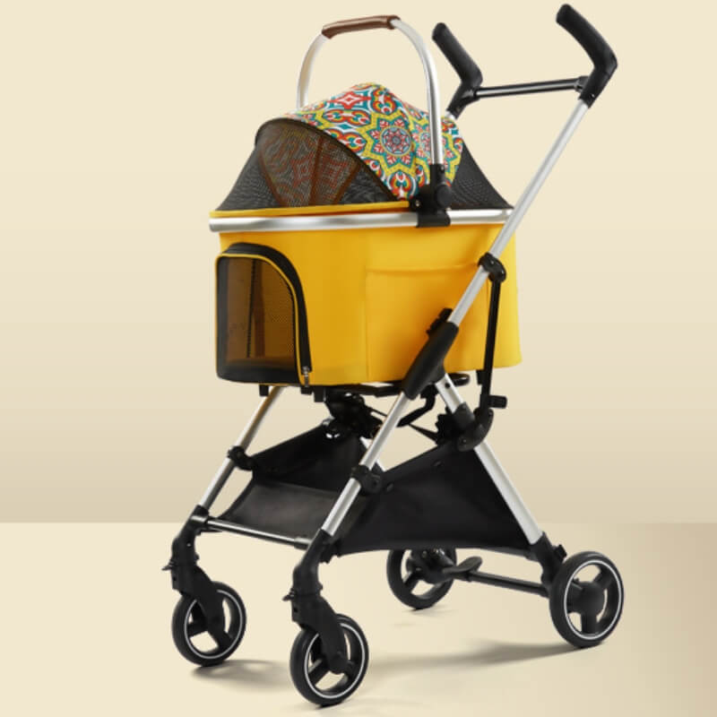 Carrello per animali domestici 2-in-1 in lega di alluminio multifunzionale - Ultra-leggero e smontabile per cuccioli