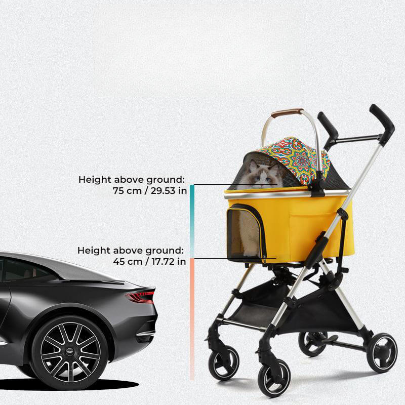 Carrello per animali domestici 2-in-1 in lega di alluminio multifunzionale - Ultra-leggero e smontabile per cuccioli