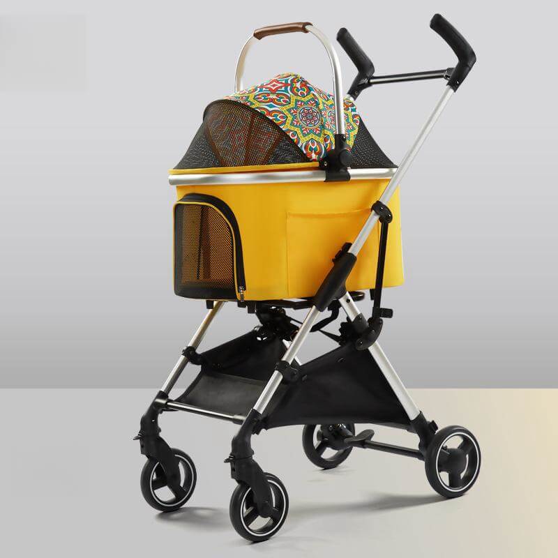 Carrello per animali domestici 2-in-1 in lega di alluminio multifunzionale - Ultra-leggero e smontabile per cuccioli