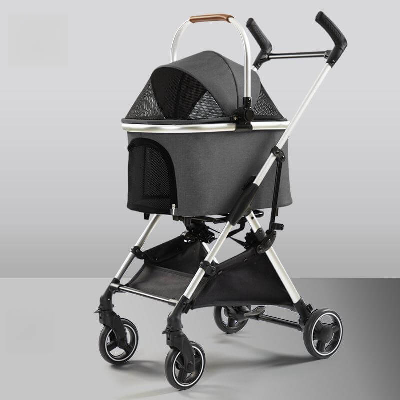 Carrello per animali domestici 2-in-1 in lega di alluminio multifunzionale - Ultra-leggero e smontabile per cuccioli