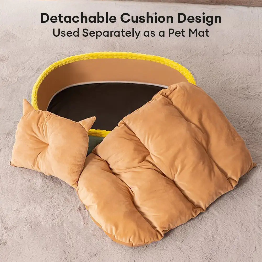 Cuscino per letto per cani con supporto per il collo, struttura morbida, elevata, per un sonno profondo.