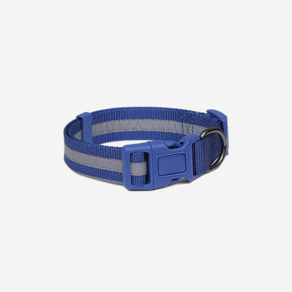 Collare e guinzaglio per cani in nylon riflettente regolabile senza tirare.