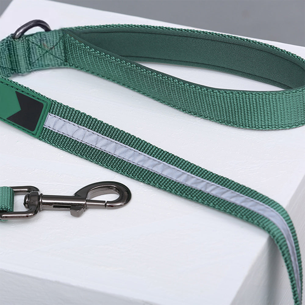 Collare e guinzaglio per cani in nylon riflettente regolabile senza tirare.