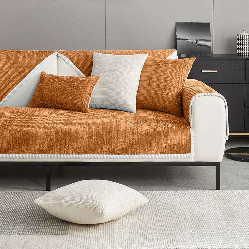 Coperture per divano in tessuto chenille semplice, antimicrobico e impermeabile, anti-graffio