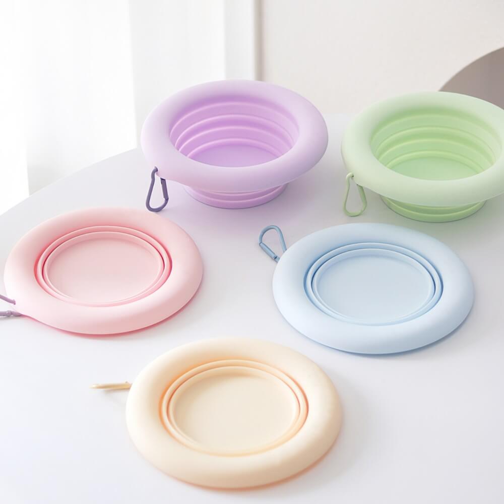 Ciotola pieghevole per animali domestici in silicone portatile