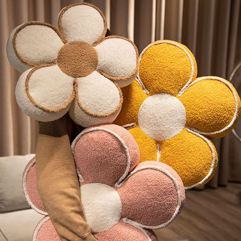 Cuscino decorativo a forma di fiore in peluche