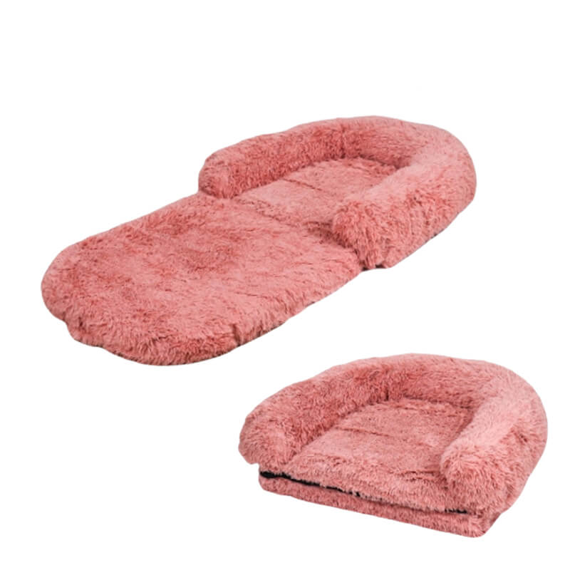 Letto ortopedico per umani e cani grande e soffice in peluche