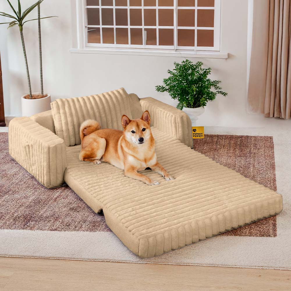 Letto ortopedico per umani e cani grande e soffice in peluche