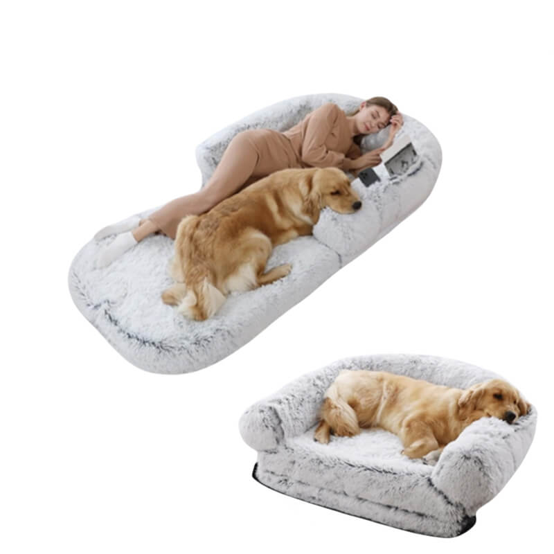 Letto ortopedico per umani e cani grande e soffice in peluche