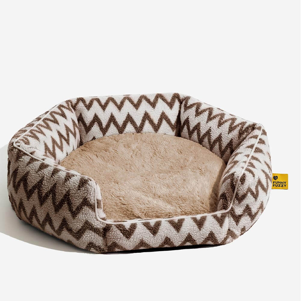 Letto per gatti Plush Retreat Chevron - Il Caldo Abbraccio