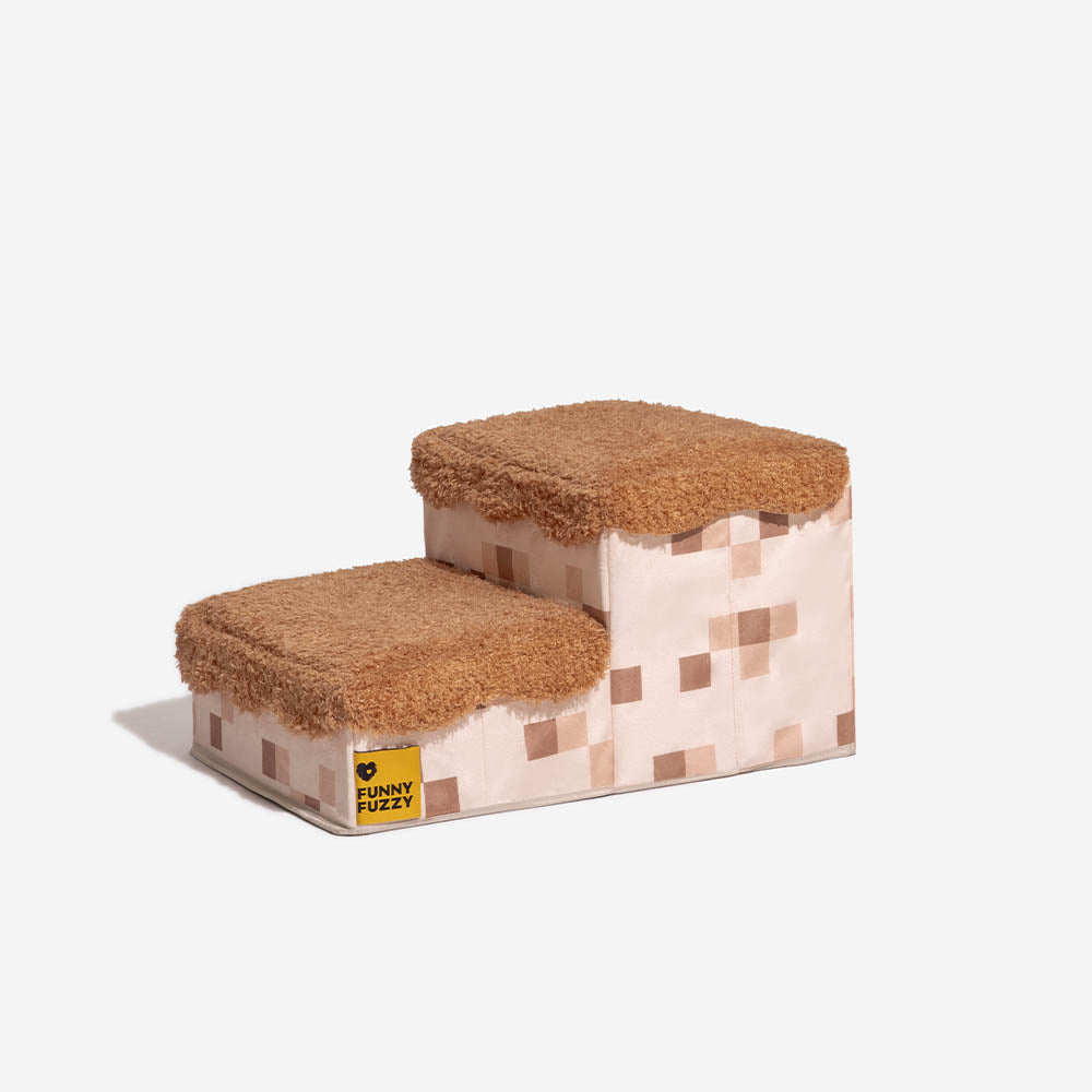 Scale per animali domestici pieghevoli artigianali Retro Pixel con stoccaggio - Blocky PawGame