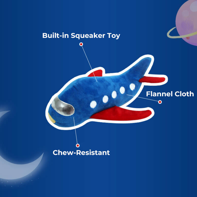 Rocket Plane Toy Playful Squeaky Toy Dog Chew Toy