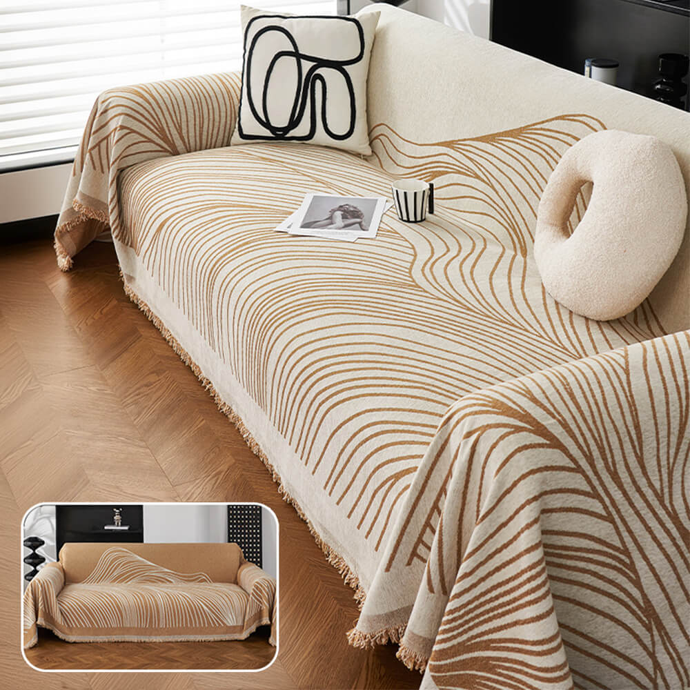 Copertura per divano minimalista in chenille, reversibile, resistente ai graffi dei gatti e antiscivolo