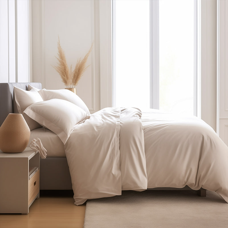 Set di lenzuola in raso di lusso confortevole 100% bambù con copripiumino