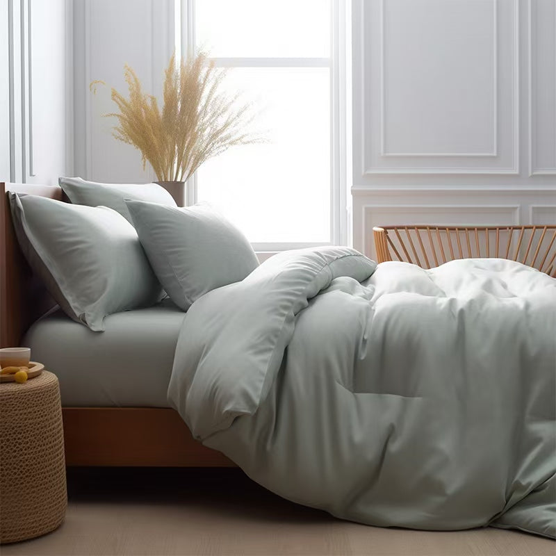 Set di lenzuola in raso di lusso confortevole 100% bambù con copripiumino