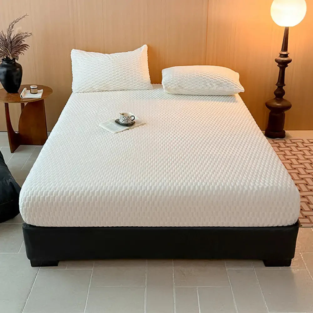 Set di Federe per Materasso Protettivo in Pile Morbido e Amico della Pelle