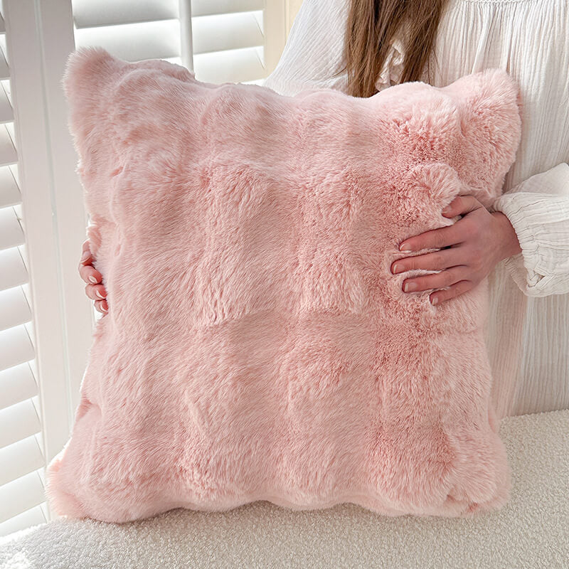 Cuscino in morbido plush reversibile per divano