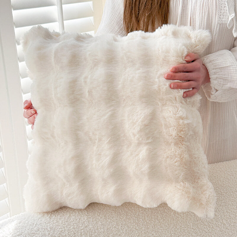 Cuscino in morbido plush reversibile per divano