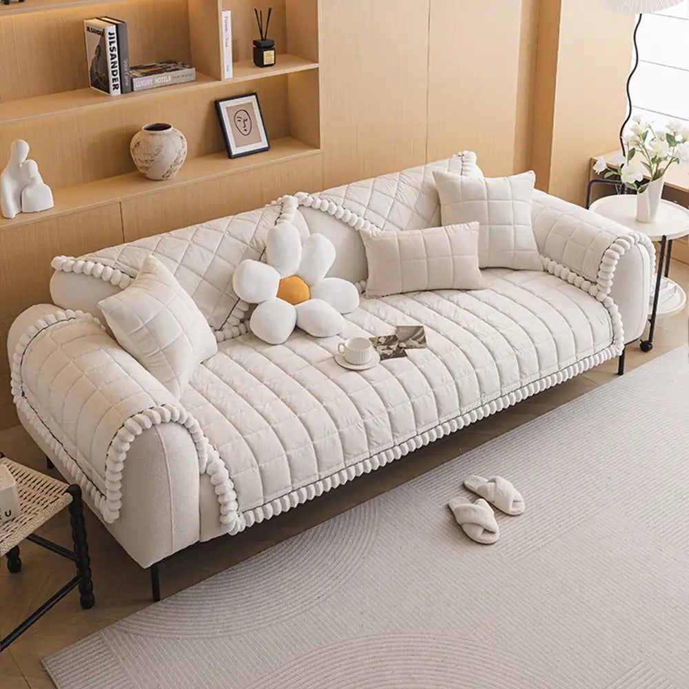 Copertura per divano quadrata in peluche corto semplice, antigraffio e antiscivolo