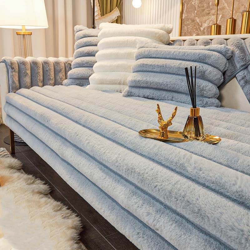 Copertura per divano in peluche striata spessa antiscivolo