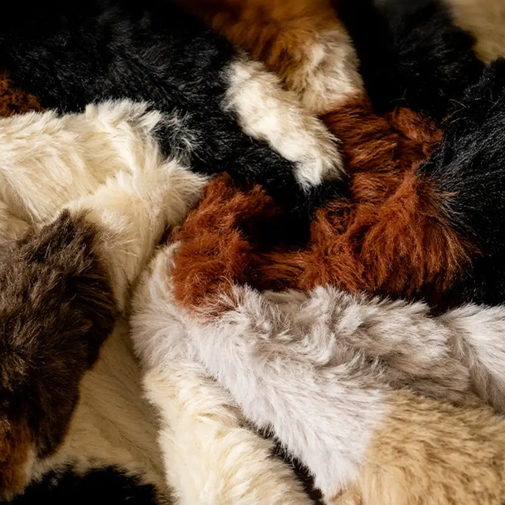 Copertura divano in pelliccia artificiale di coniglio, morbida e antiscivolo