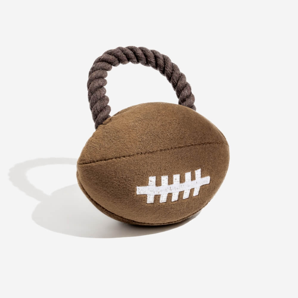 Giocattolo interattivo per cani in peluche a forma di rugby Super Bowl con suono