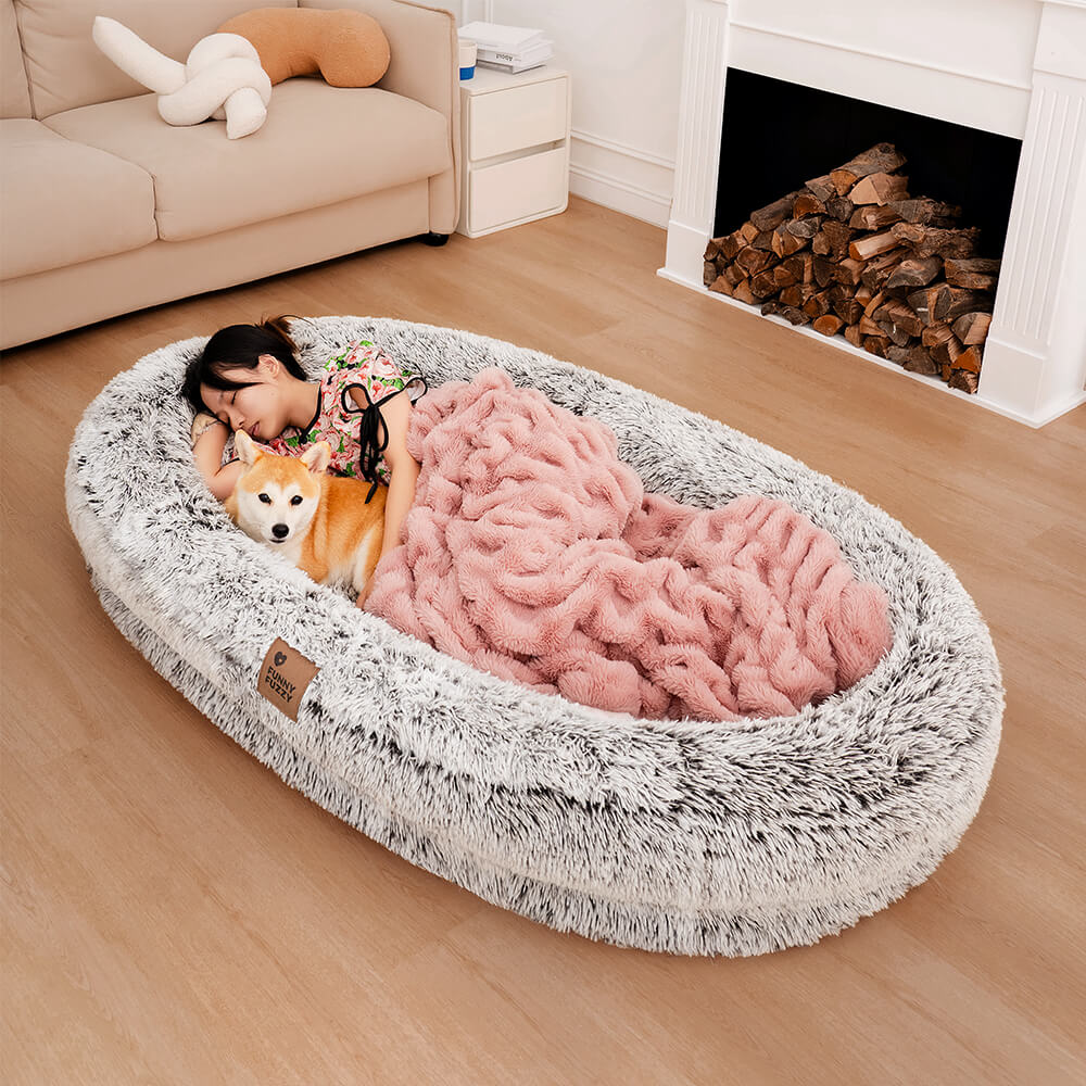Letto ovale super grande di lusso per un sonno più profondo - letto per cani umani.